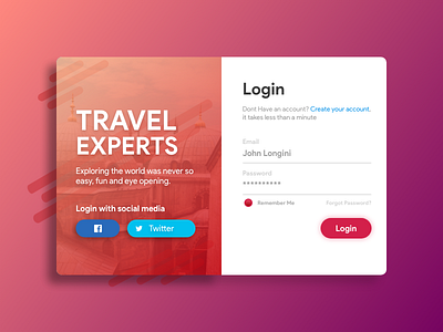 Travel Login app cards design development explorer exploreri mobile mobile app travel ui ux