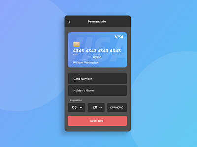 Morning warm up (Payment Info) blue card design explore mobile payment info red ui ui design ux
