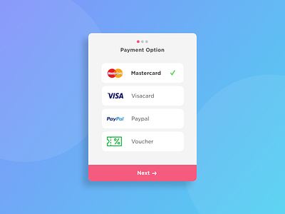 Morning warm up (Payment Option Card) card design explore mobile payment info red ui ui design ux visa