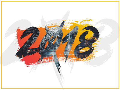 Happy New Year!! 2018 amazing card colors design happy new number year