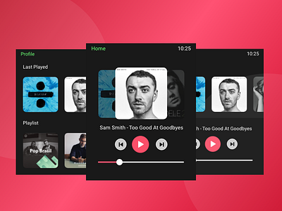 morning warm up #21 blue card design explore music red ui ui design ux watch