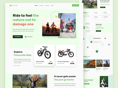 Green Ride Website Design Concept