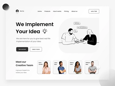 We Do Agency Website Lading Page Design agencyweb behance blackandwhite businessweb companyweb designconcept designtrend figma herosection illustration ladingpage minimalisticdesign simple uidesigner uiuxdesigner webdesign webdesigner websitedesign