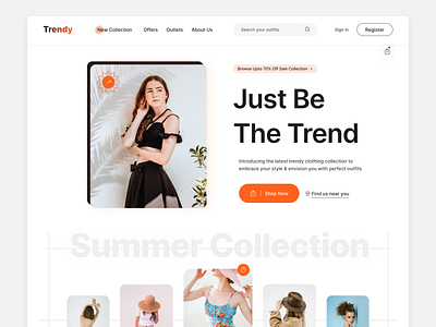 Trendy Fashion Web Landing Page Design