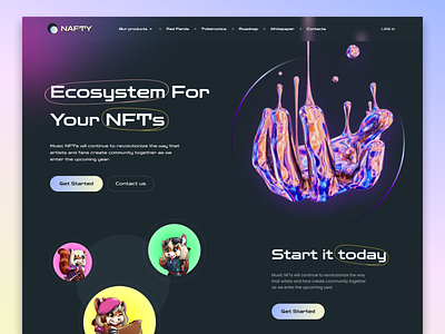 NAFTY NFT Website Design Landing Page blockchain business crypto herosection landingpage nafty newnoteworthy nft tokensale uiuxdes uiuxdesigner webdesign website webuiux