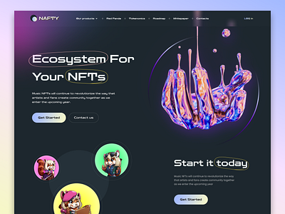 NAFTY NFT Website Design Landing Page