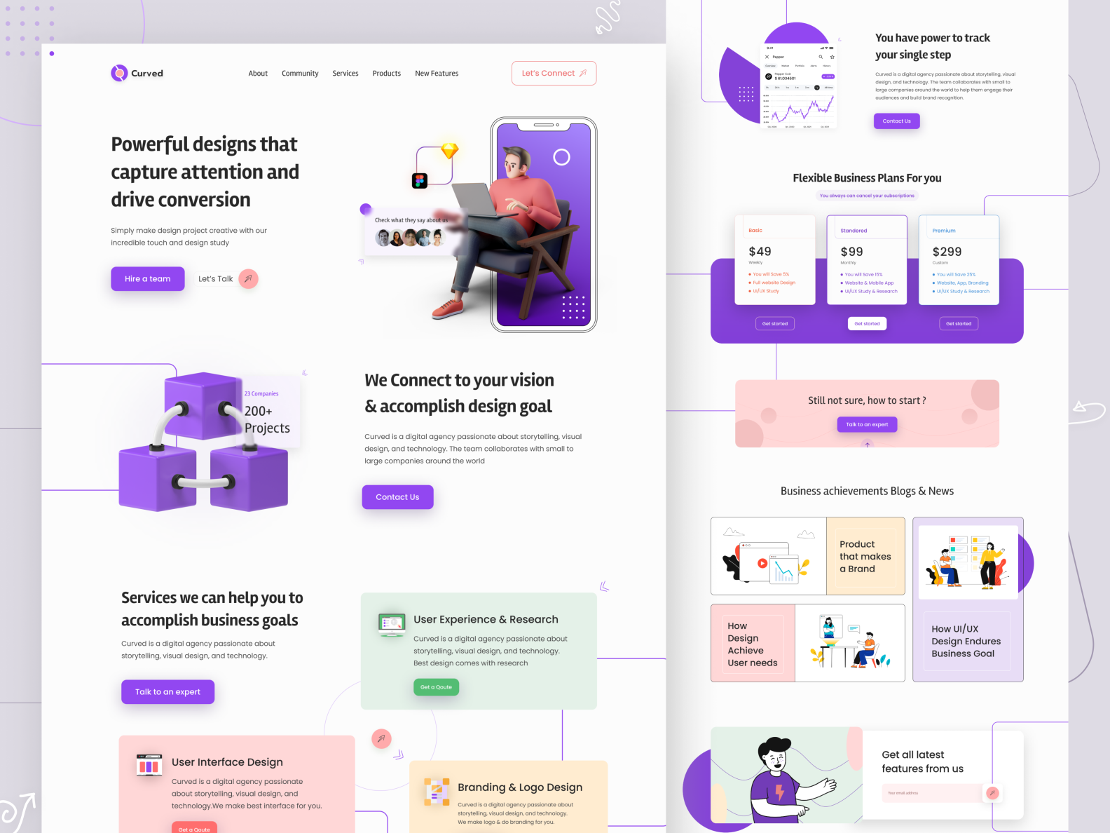CURVED Design Agency Website by Rajan Raj on Dribbble