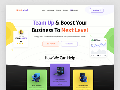 BeastMind Business Website Design beastmind boost branding business company creativework graphic design growth hersection illustration landingpage logo minimal startup teamwork uiuxdesign uiuxdesigner webdesign website webuiux