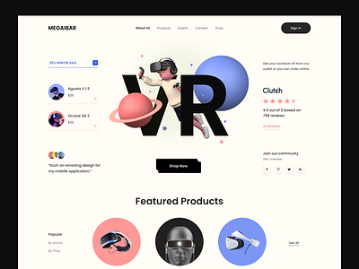 MEGAIBAR AR VR Website Design 3d ar branding business creative designconcept ecomerce graphics illustration landingpage megaibar minimal newpost trending uiuxdesigner vr webdesign webuiux