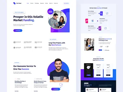 Tech Head Digital Service Agency Website Design business businesssolution companywebsites creativework designconcept designtrend2023 digitalmarketing freelancework homepage landingpage minimaldesign newandnoteworthy pricing services teamwork uiuxdesigner webdesign