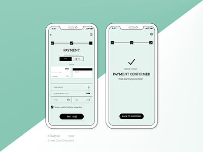 Credit Card Checkout. DailyUI 002 app dailyui dailyuichallenge design flat minimal ui ux vector web
