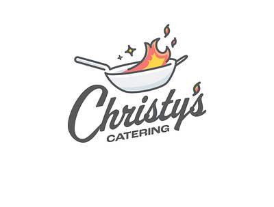 Christy's Catering Logo Design branding catering chef cook fire food logo restaurant