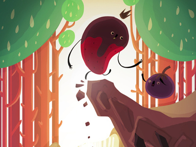 Prince Oddberry - illustration character design cliff cute design food illustration strawberry visual development