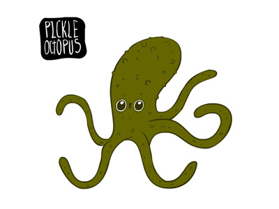Pickle Octopus animal character design cute flat food icon illustration octopus pickle vector