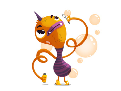 Bubble Beast beast bubble character design cute halloween illustration monster silly
