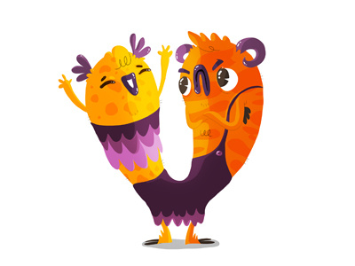 Gruesome Twosome character design cute greusome halloween illustration monsters silly twins twosome
