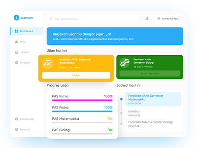 Online Exam App Dashboard