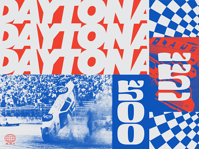 Daytona 500 No.1 america blue car checker daytona image nascar race racecar racing red sports type typogaphy vehicle white wreck