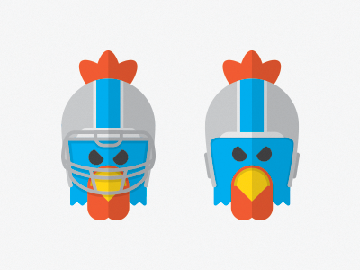 Full Face Mask or Leather Head? angry blue chicken football rooster