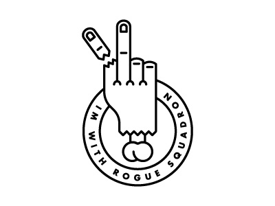 New and Improved badge hand line middle finger peace rogue star wars