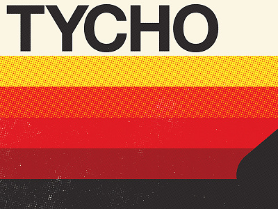 Tycho Poster close up black distress halftone music old school technology red tycho yellow