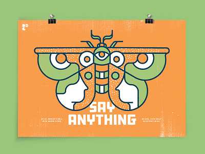 Say Anything Gig Poster all seeing eye eye gig poster insect man moth pattern woman
