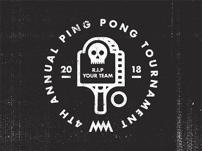 R.I.P. Your Team black and white gravestone ping pong skull sports tombstone