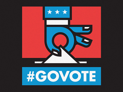 #GOVOTE blue hand red stars vote white