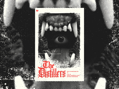 The Distillers black black white design eye gig poster red