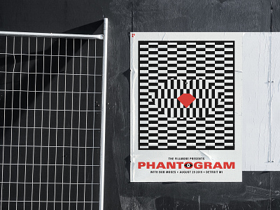 Phantogram Poster black detroit gig poster offwhite optical illusion