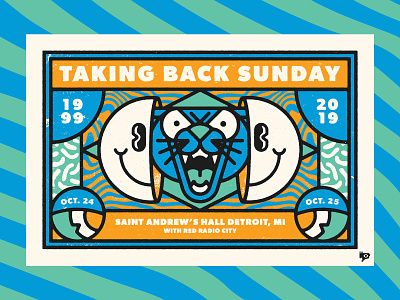 Taking Back Sunday gig poster happy face panther