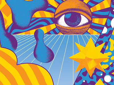 Trippin' 3d art color eye pattern sun surreal texture vector