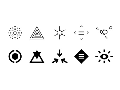 Abstract Icons, Set 2 abstract black and white geometric icon icons shapes