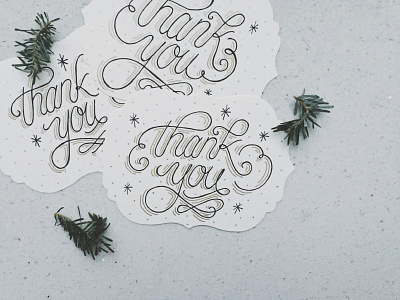 Holiday "Thank You" Cards cards handlettering holidays lettering script thankyou type typography