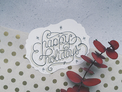 Happy Holidays card handlettering happyholidays lettering script type typography