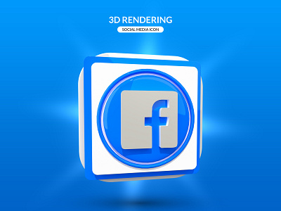 3d rendering facebook social media icon blender dimension render