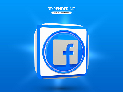 3d rendering facebook social media icon