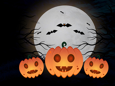 Halloween 2022 Scary pumpkin dark night Background