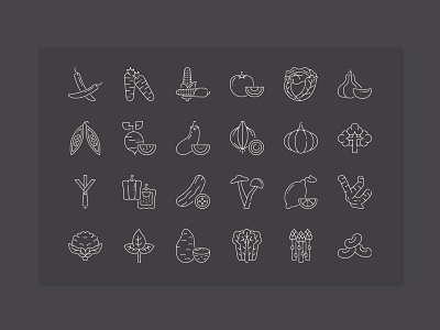 Vegetables Icon Set creative graphic design icon icondesign icons iconset interaction ui ux