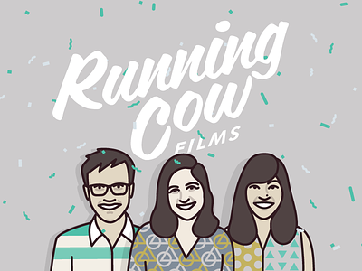 Running Cow Films illustration mugshot portraits team vector website