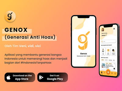 "GENOX" (Generasi Anti Hoax) app front page hoax home home page iphone logo mobile app ui design
