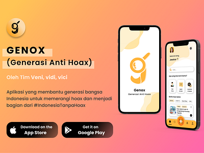 "GENOX" (Generasi Anti Hoax) app front page hoax home home page iphone logo mobile app ui design