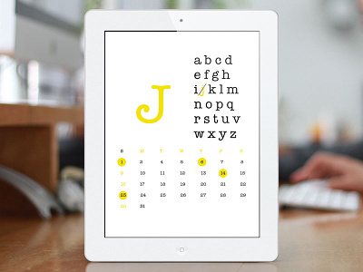 Type of the Month calendar digital ipad type typography