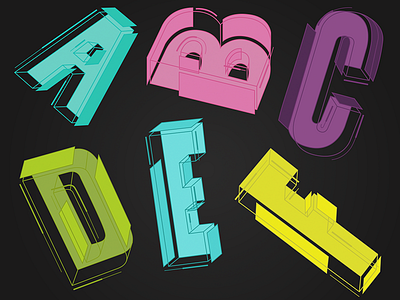 • D Ē C Ø N S T R Ü C T Ē D • alphabet ed hand lettering illustration lettering type typography vector