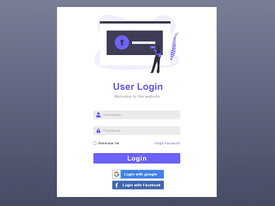 Login Page app design login page ux vector website