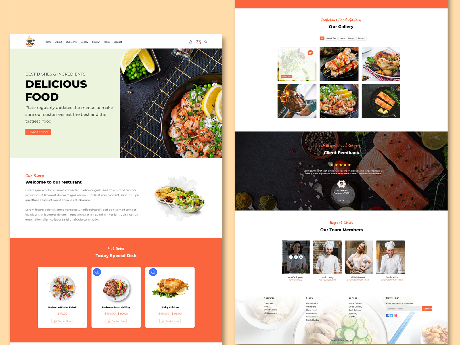 Restaurant Landing Page by Soheil Hemmasi on Dribbble