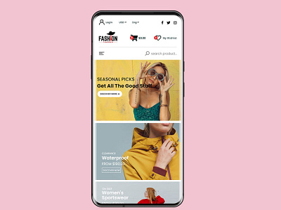 Fashion site (online shop) design fashion site mobile view ui ux website