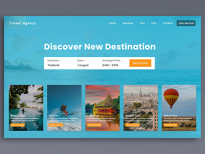Landing Page design landing page travel agency ui ux website