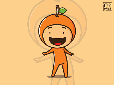 Orange Fruit Character cartoon character cartoon illustration cute design drawing fruit illustration orange vector