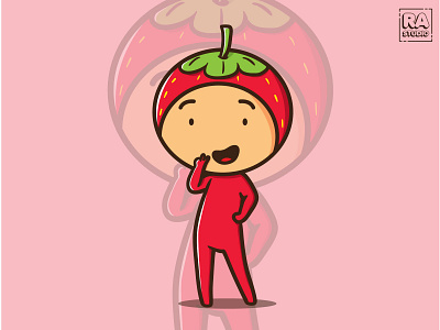 Strawberry Fruit Character cartoon character cartoon illustration cute design drawing fruit illustration strawberry vector